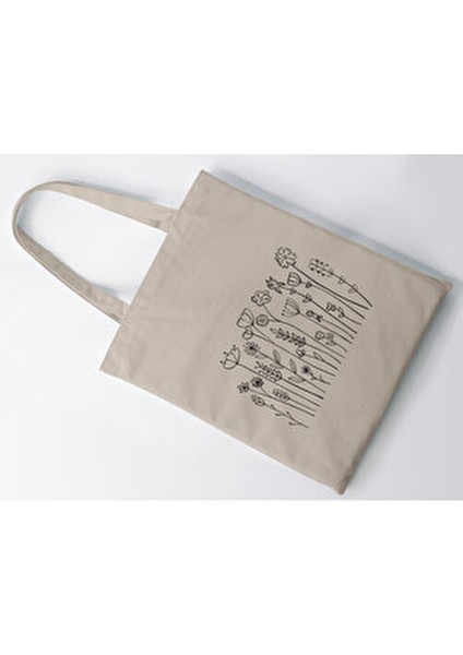 Çiçek Desenli Bez Çanta ve Kalemlik 2’li Avantaj Seti-35*40 cm indirimleri