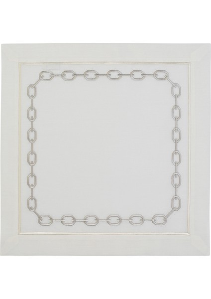 Chain Zincir Desenli Gümüş 2'li Peçete