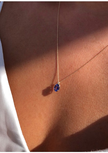 Biggee Tanzanite Pırlanta Taşlı 14 Ayar Altın Kadın Kolye fiyatları