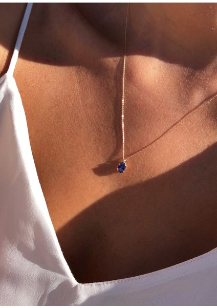 Biggee Tanzanite Pırlanta Taşlı 14 Ayar Altın Kadın Kolye indirimleri