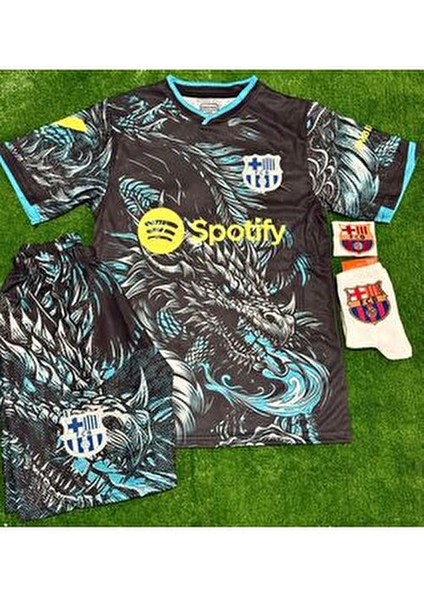 Barcelona 2026 Lamine Yamal 10 Dragon Baskılı Yeni Sezon Çocuk Forması 4’lü Set