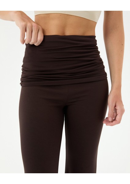 Kahverengi Katlanır Bel Lounge Pantolon modelleri