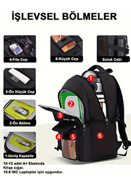 2 Yıl Garantili Kaliteli Okul Çantası - Su Geçirmez ,çok Bölmeli Ortaokul ve Lise Çantası modelleri
