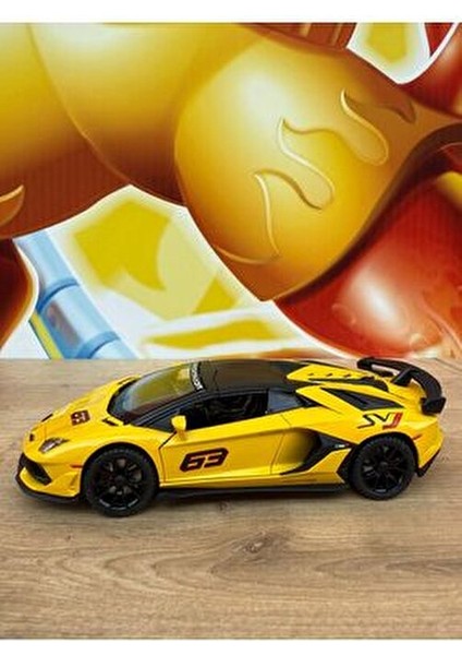 Lamborghini Aventador Svj Diecast Model Araba Sesli Işıklı Kapıları Açılır Lamborgihini Sarı Araba fiyatları