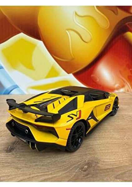 Lamborghini Aventador Svj Diecast Model Araba Sesli Işıklı Kapıları Açılır Lamborgihini Sarı Araba modelleri
