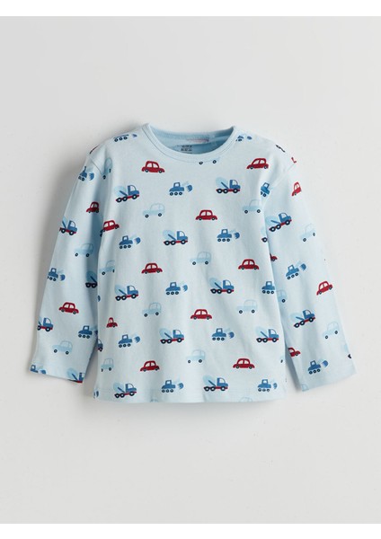 Yeni Sezon Bisiklet Yaka Baskılı Erkek Bebek Pijama Takımı fiyatları