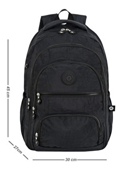 2'li Set Lüx Krinkıl Kumaş Lise ve Ortaokul Sırt Çantası + Kalemlik, Maymun Anahtarlık Hediyeli modelleri