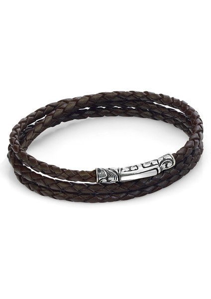 Single Lock Antik Kahve Erkek Bileklik