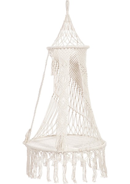 Mındı Beyaz Rattan Bahçe Salıncağı