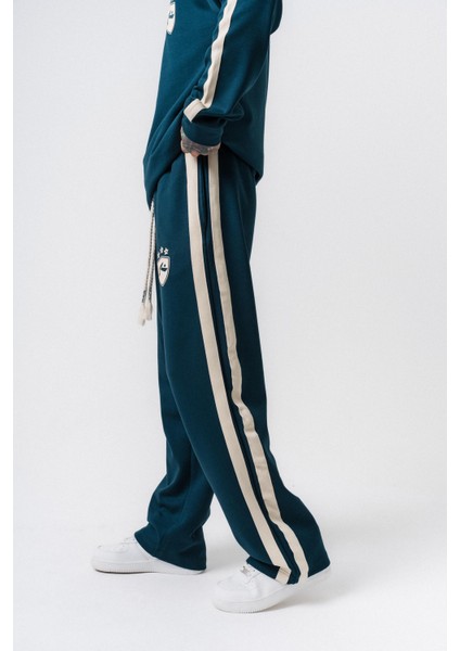 Erkek Şerit Detaylı Modal Baggy Eşofman Altı Zümrüt modelleri