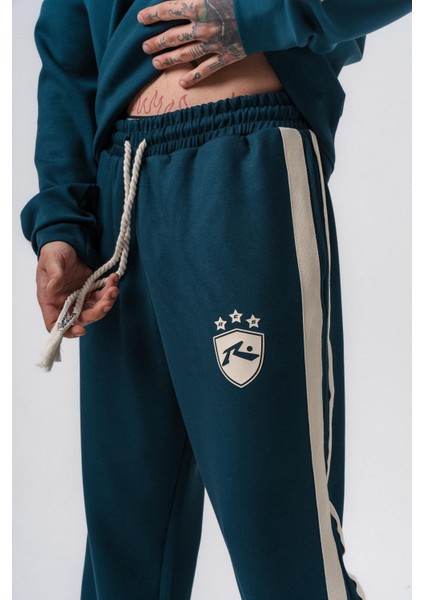 Erkek Şerit Detaylı Modal Baggy Eşofman Altı Zümrüt indirimleri