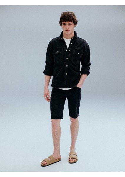 Yeni Sezon Süper Skinny Fit Erkek Jean Şort