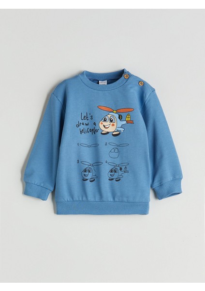 Yeni Sezon Baskılı Erkek Bebek Sweatshirt ve Eşofman Alt 2'li fiyatları