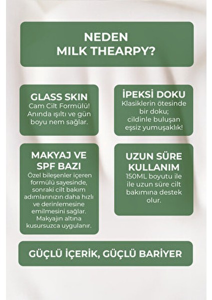 Milk Therapy Serum 150 ml | Yoğun Nem, Bariyer Güçlendirme, Spf ve Makyaj Bazı Serum fırsatları