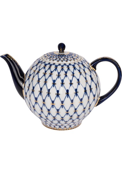 Cobalt Net Mavi Porselen Çaydanlık 2000 ml