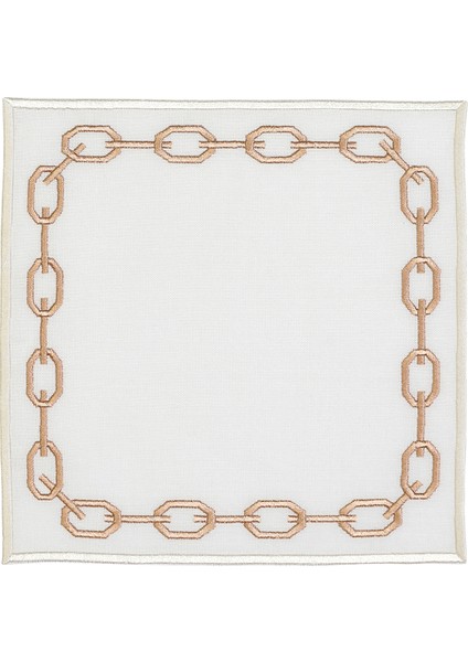 Zincir Desenli Gold Detaylı 2'li Bardak Altlık