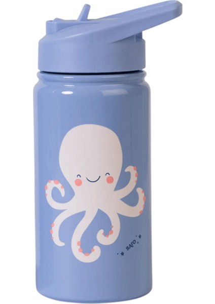 Ocean Mavi Paslanmaz Çelik Pipetli Termos Suluk 350 ml