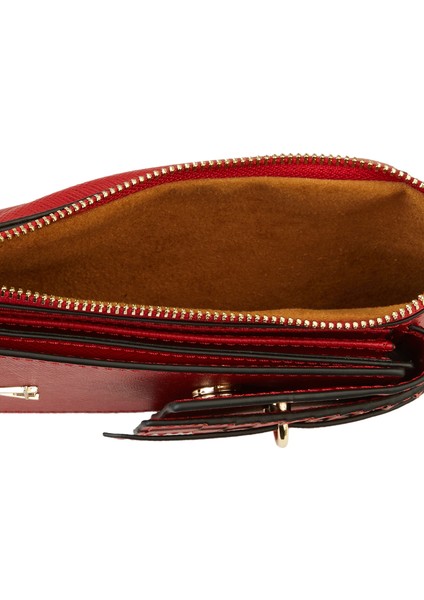 Kırmızı Logo Detaylı Kadın Deri Telefon Çantası indirimleri