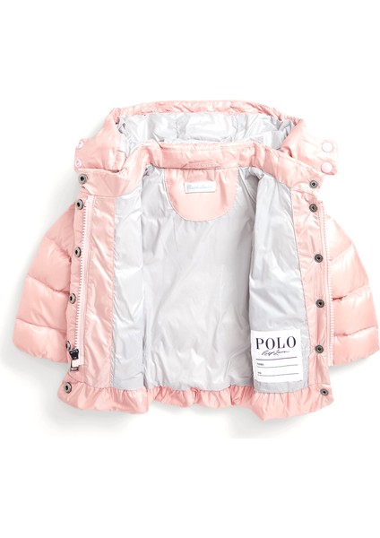 Pembe Kapüşonlu Kız Bebek Mont modelleri