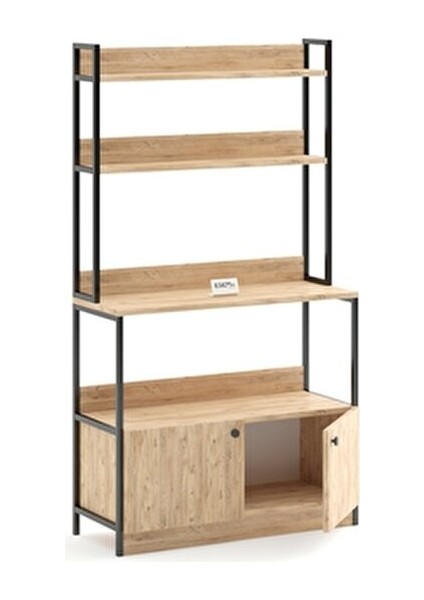 Mutfak Standı 2 Kapaklı 5 Raflı Kahve Köşesi Bazalı Mutfak Rafı Mutfak Bangosu fırsatları