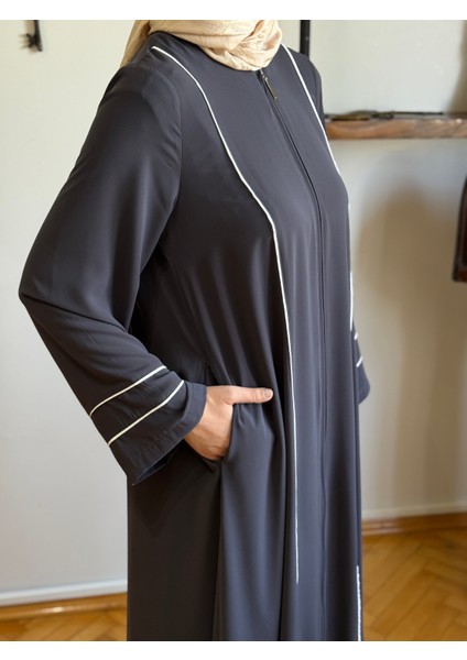 Antrasit Kol Ağzı ve Önü Çift Biyeli Ferace 5045 fiyatları