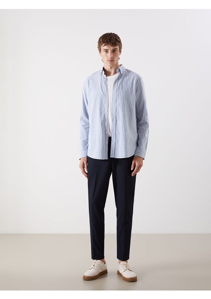 Yeni Sezon Regular Fit Uzun Kollu Çizgili Erkek Gömlek fiyatları