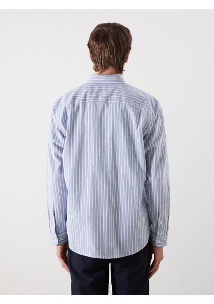 Yeni Sezon Regular Fit Uzun Kollu Çizgili Erkek Gömlek fırsatları
