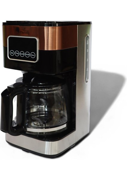 SH21615S Dokunmatik Ekranlı Zaman ve Aroma Ayarlı Filtre Kahve Makinesi Bakır
