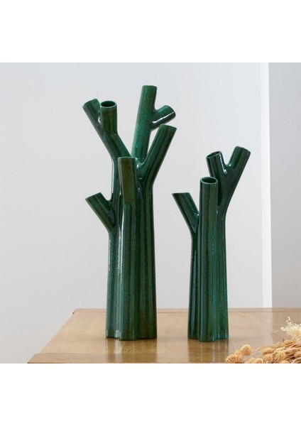 Roseau Forest Green Seramik Büyük Boy Vazo fırsatları