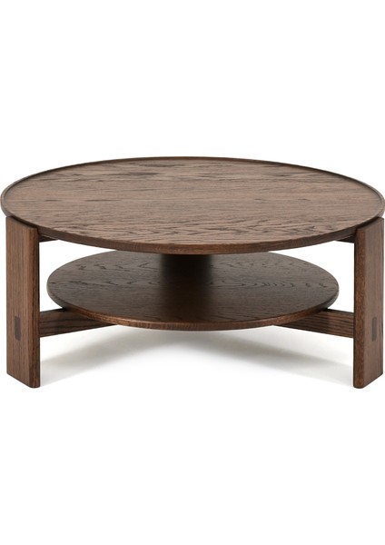 Vasso Koyu Meşe Ahşap Orta Sehpa