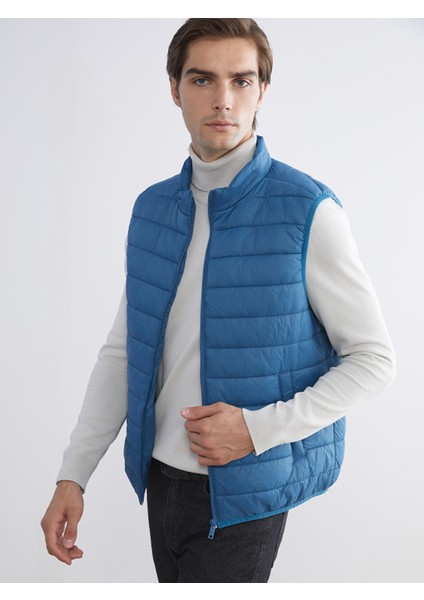 Yeni Sezon Standart Kalıp Dik Yaka Erkek Şişme Yelek