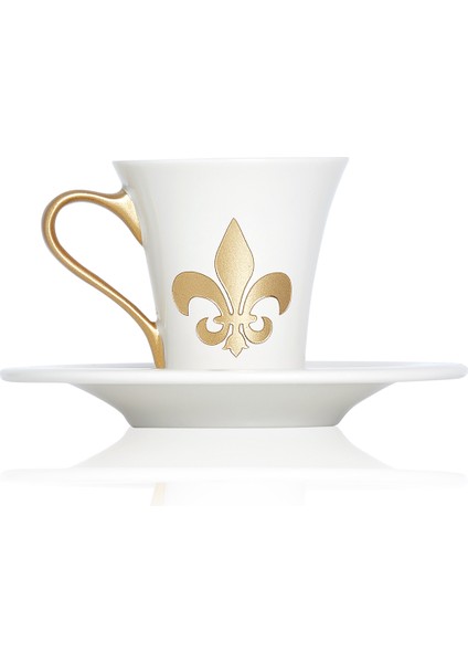 Fleur De Lis Beyaz Porselen 2li Kahve Fincanı Seti fiyatları