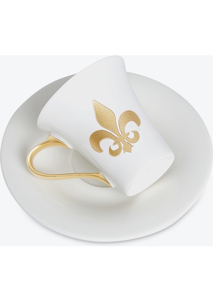 Fleur De Lis Beyaz Porselen 2li Kahve Fincanı Seti modelleri