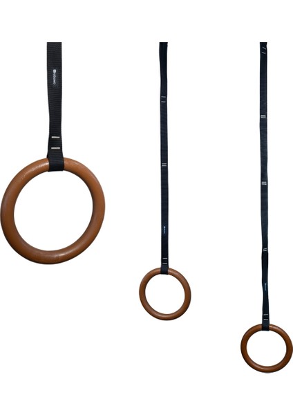 Kademeli Halatlı Barfiks Halkası Kahverengi Jimnastik Halkası Siyah Kayış (3 Kademeli) indirimleri