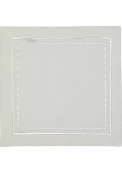 Monica Beyaz Keten Nakış ve Nokta Detaylı 2'li Peçete Seti