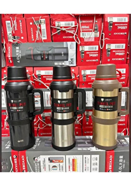Paslanmaz Çelik 4 Litre Aile Boyu Dağcı Termos