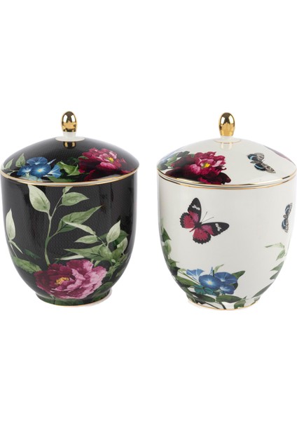 Bianco Rose Porselen 2'li Kavanoz Seti