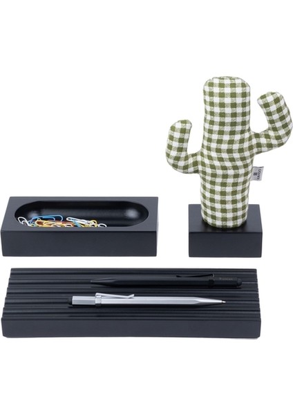 Kayigo Siyah Woody Yeşil Pöti Kareli Cactus Üçlü Set