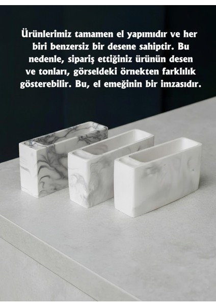 El Yapımı Beton Gri Alçı Peçetelik | Minimal Masa ve Mutfak Dekoru | Kafe & Bar Için indirimleri