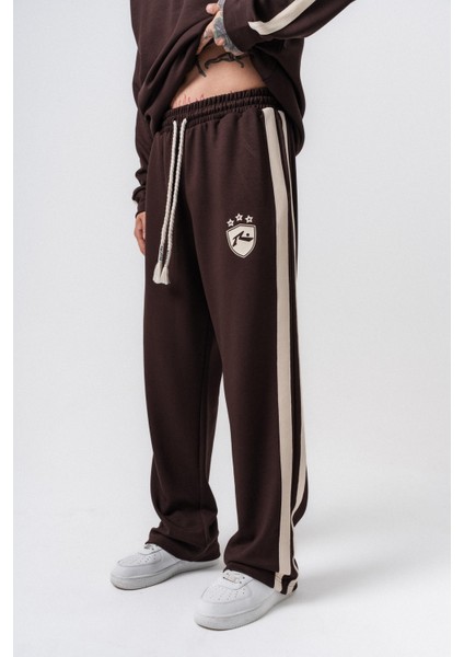 Erkek Şerit Detaylı Modal Baggy Eşofman Altı Kahve fiyatları