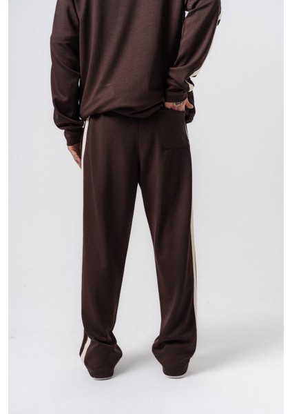 Erkek Şerit Detaylı Modal Baggy Eşofman Altı Kahve indirimleri