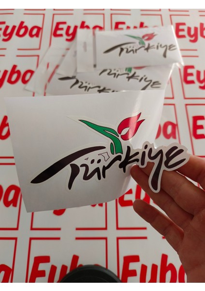 Türkiye Sticker Renkli Baskı Baskes 1 Adet 17X9 cm
