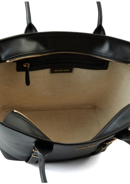 Buckle Tote Siyah Kadın Deri Alışveriş Çantası indirimleri