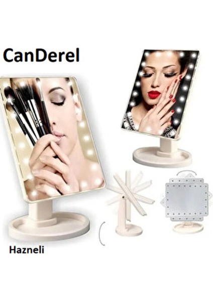 Dokunmatik LED Işıklı Makyaj Aynası Beyaz fiyatları