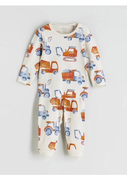 Yeni Sezon Bisiklet Yaka Erkek Bebek Pijama Takımı