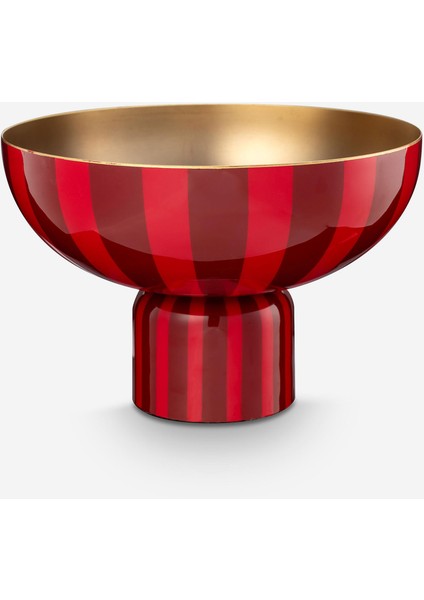 Love Birds Kırmızı Metal Servis Tabağı 30X20 cm