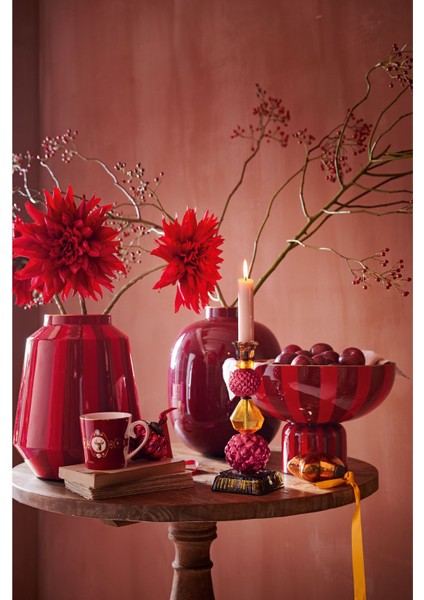 Love Birds Kırmızı Metal Servis Tabağı 30X20 cm fiyatları