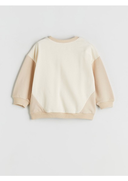 Yeni Sezon Bisiklet Yaka Baskılı Erkek Bebek Sweatshirt ve Pantolon 2'li modelleri