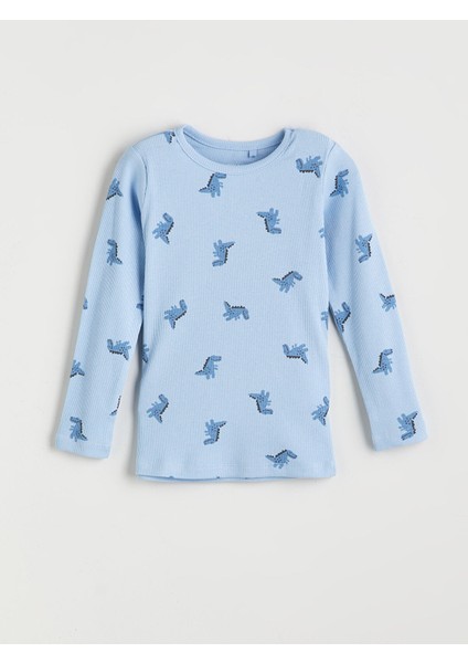 Yeni Sezon Bisiklet Yaka Baskılı Uzun Kollu Erkek Bebek Pijama Takımı fiyatları