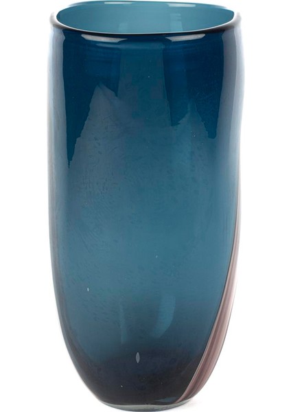 Mavi Bordo Beyaz Cam Vazo 24X17X36 cm fiyatları